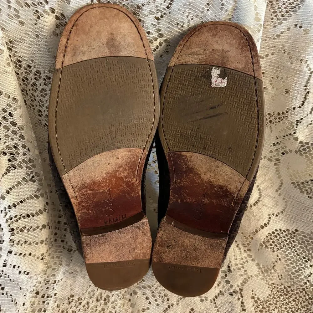 Cole Haan + NikeAir Men's US 16 M Brown Leather Weave Loafer Shoes